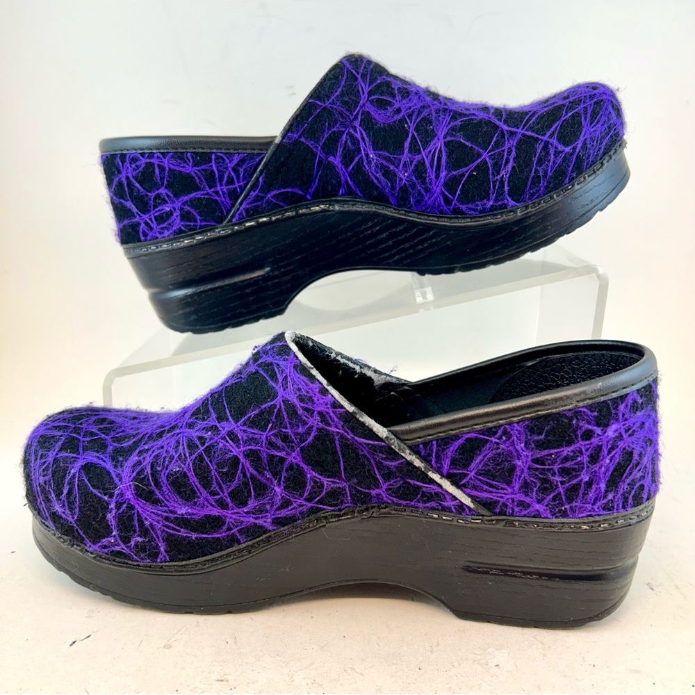 Dansko Purple Swirl Confetti Yarn Scribble Professional Stapled Clogs 38 7.5 8 - Picture 5 of 12